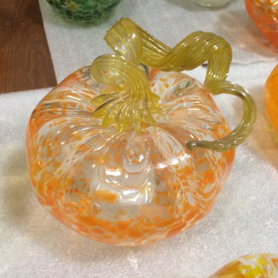 All your favorite fall colors in hand blown glass pumpkins!