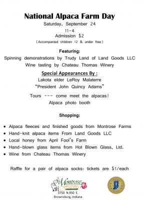 @ Montrose Farm in Brownsburg, Indiana September 24, 11-4 